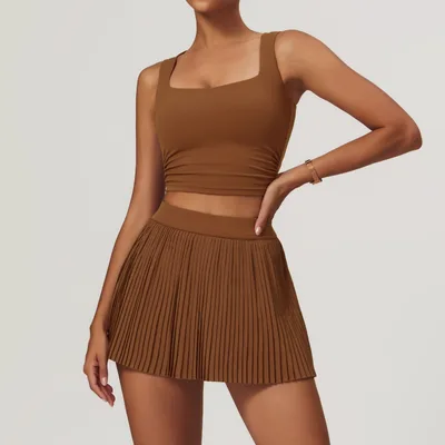 Breathable Outdoor Sports Suit Women's Tight Yoga Workout Clothes Brown - Shop at LoveMi