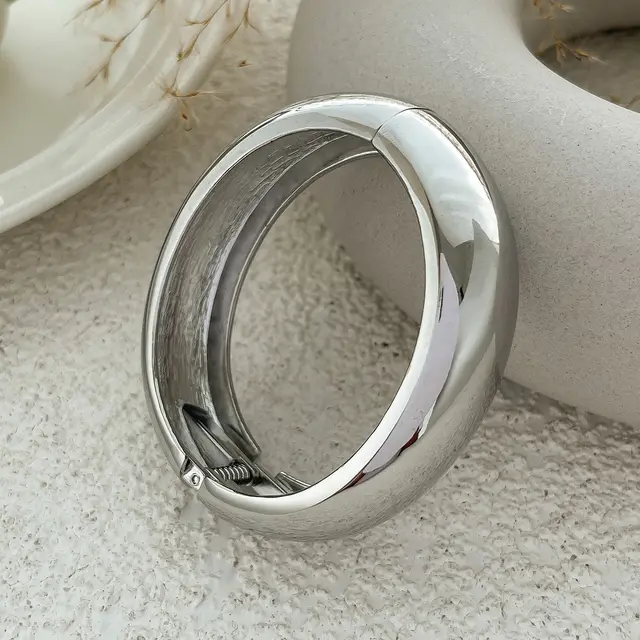 Retro Maillard Style Wood Grain Fashion Wide Bracelet For Women My05 White K2609 - Shop at LoveMi