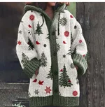 Ladies Hooded Mid-length Sweater Coat - Dz 169488Llgreen
