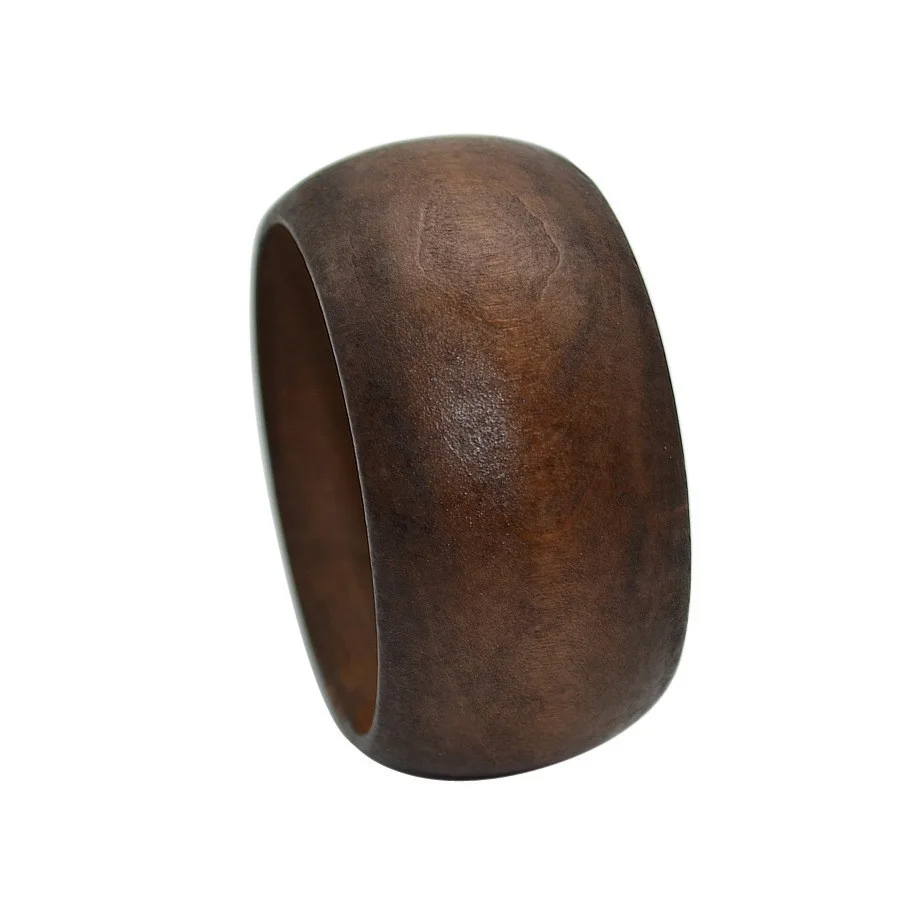 New Wooden Square Bracelet Artistic Retro Style - Wide Flat Bracelet Coffee