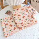 Brushed Flannel Loose Pure Cotton Cartoon Printed Pajama Pants For Women - Bebear-L