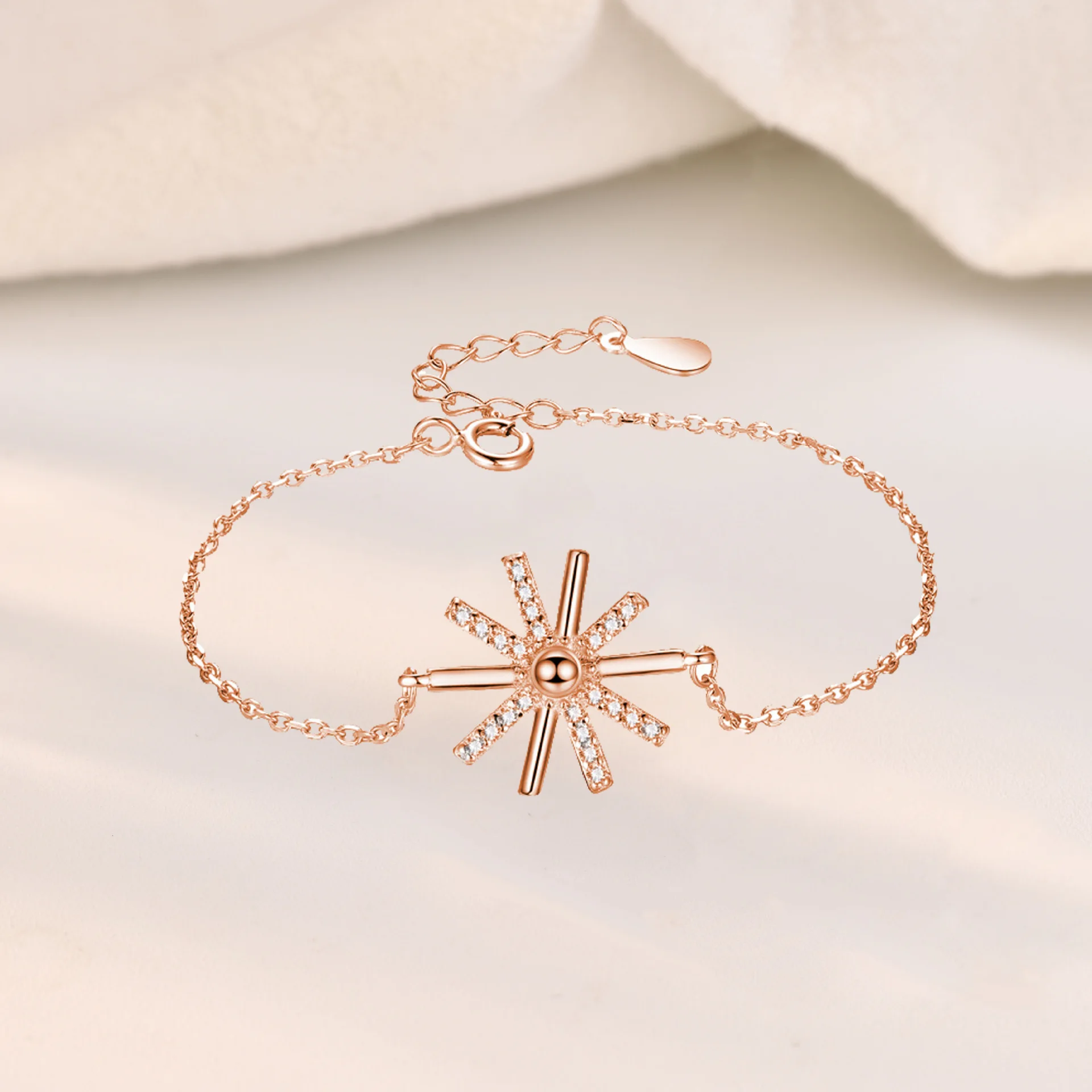 SUNFLOWER Bracelet Retro Minority Snowflake - Rose Gold
