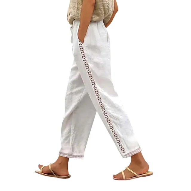 Beauty Clothing Loose Wide leg Pants Casual White - Shop at LoveMi