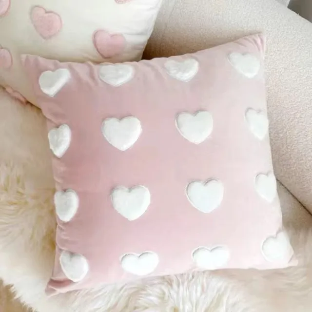 Minimalist Princess Style Sofa Living Room Cushions Pillowcase White Heart - Shop at LoveMi