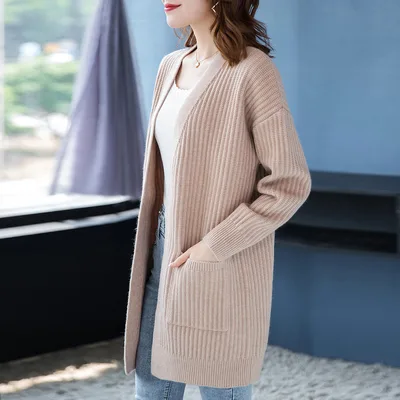 Loose Knitted Shawl Versatile Sweater Coat Women's Camel - Shop at LoveMi