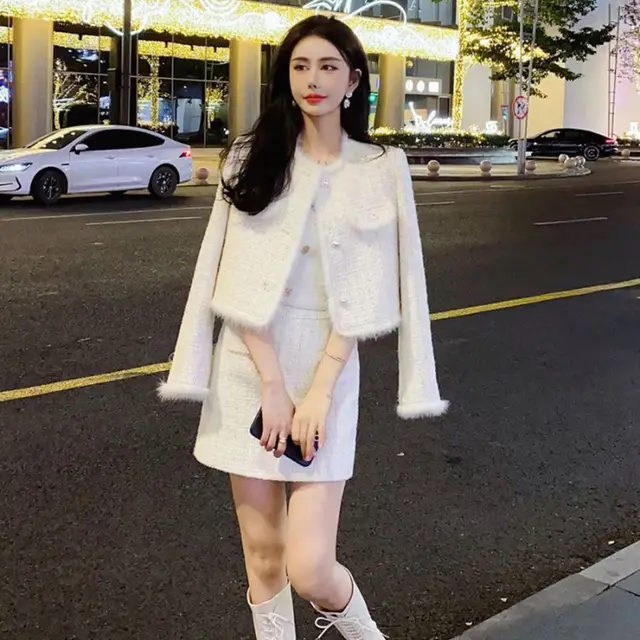 Waist Slimming Spring And Autumn Short Coat Women White Suit - Shop at LoveMi