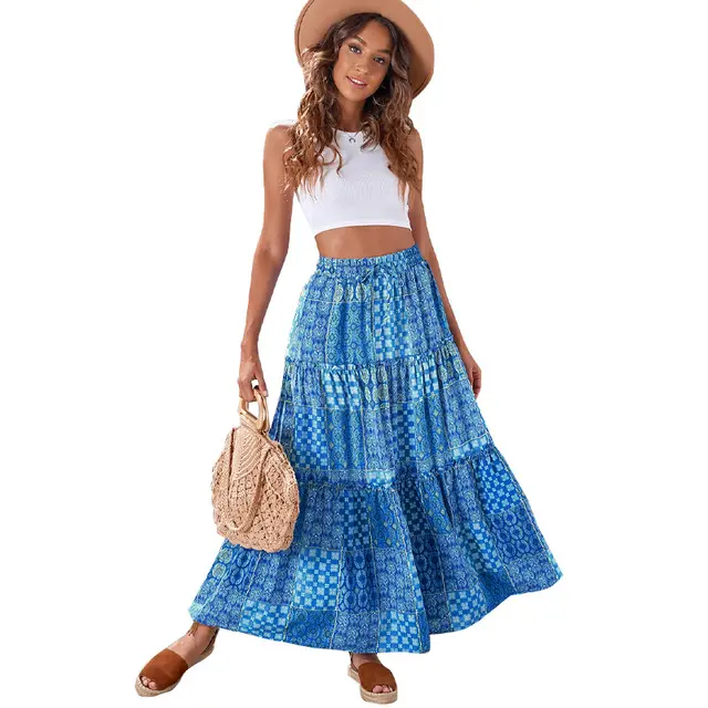 Loose Casual High Waist Dress For Women Lc65608 Dark Blue - Shop at LoveMi