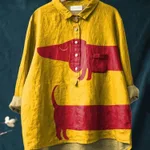 Casual Long Sleeve Shirt Animal Print - Ncxcs13
