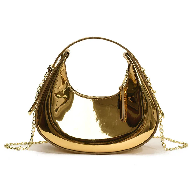 Women's Fashionable Candy-colored Shoulder Bag - Gold