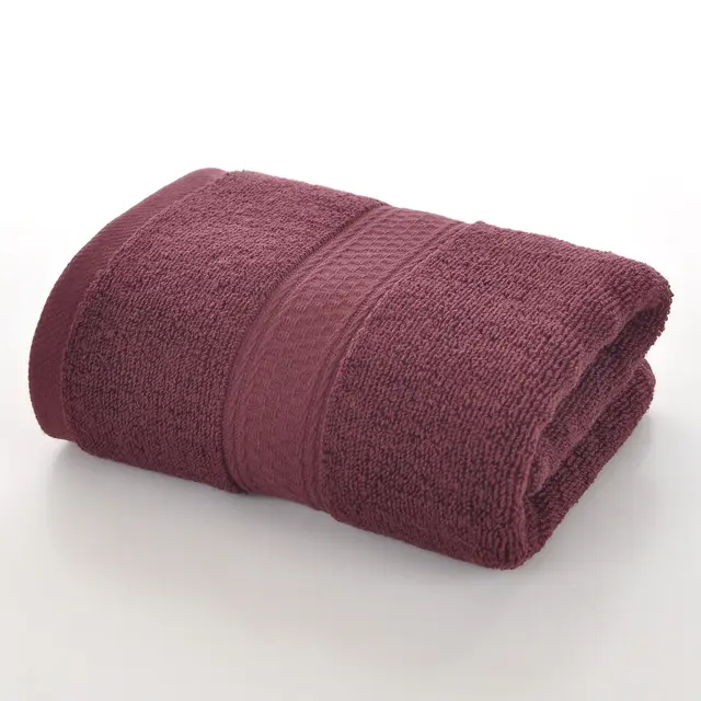 Plain Cut off Cotton Towel Household Wine Red - Shop at LoveMi