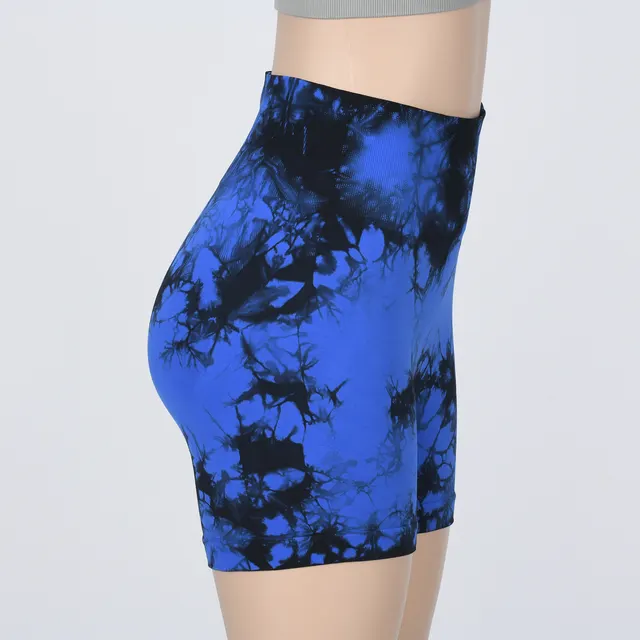 Seamless Tie dye Sports Tight Shorts Blue - Shop at LoveMi