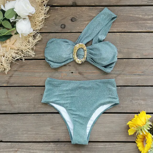 Women's One shoulder Tube Top High Waist Split Swimsuit As Shown In The Figure - Shop at LoveMi