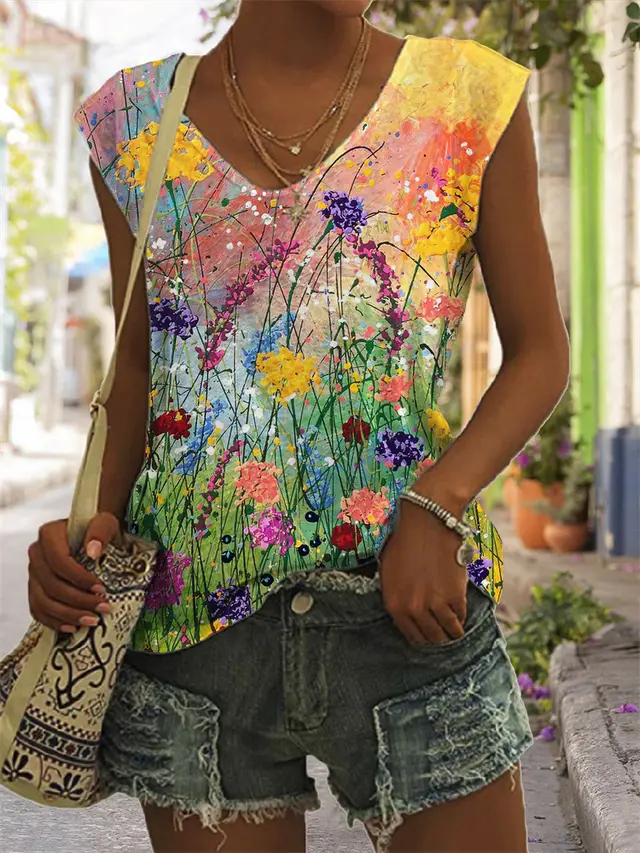 European And American Vest 3D Printed Loose Casual Breathable Bxn49 - Shop at LoveMi