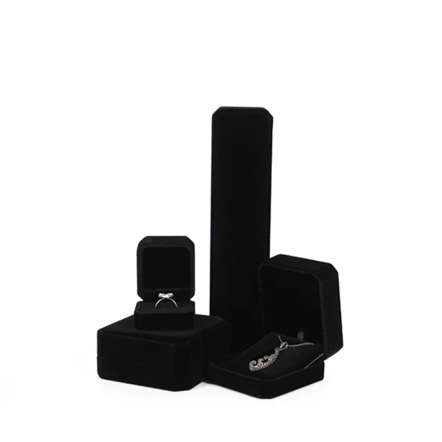 Rounded Flannel Ring Pendant Bracelet Necklace Storage Packaging Single Ring Black - Shop at LoveMi