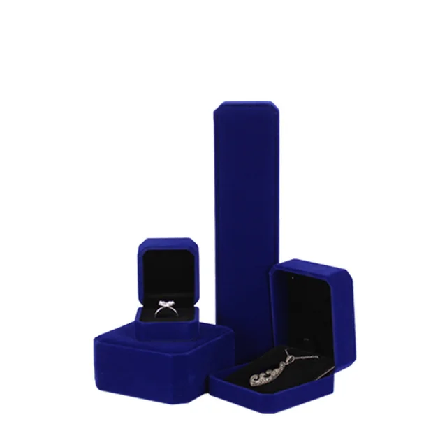 Rounded Flannel Ring Pendant Bracelet Necklace Storage Packaging Single Ring Dark Blue - Shop at LoveMi