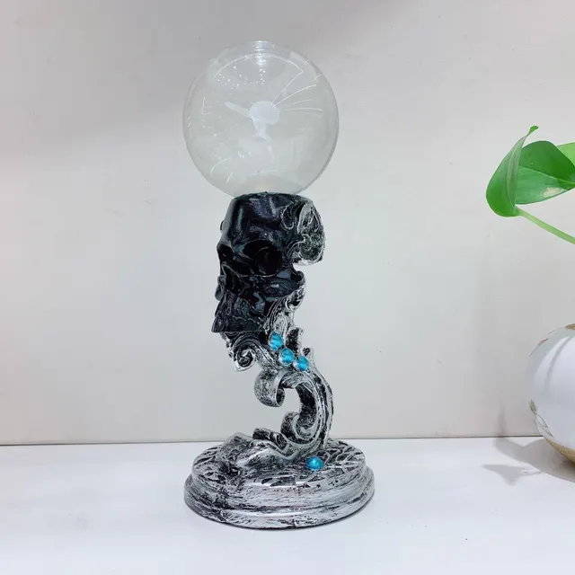 Skull Crystal Ball Base Crafts Ornaments Black Face - Shop at LoveMi