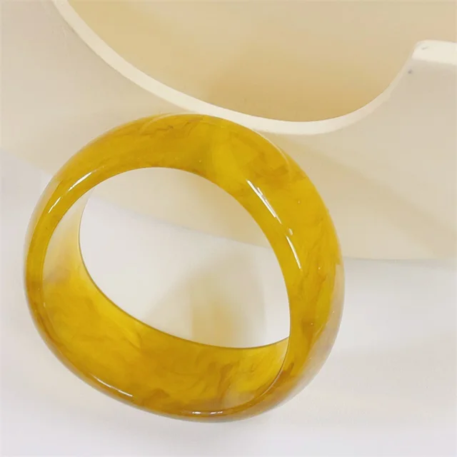 Macaron Colored Resin Shaped Geometric Bracelet Brown - Shop at LoveMi