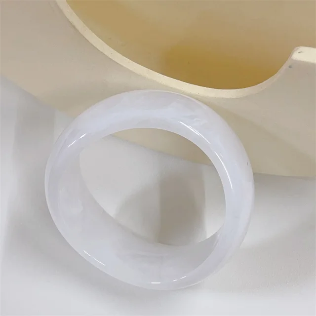 Macaron Colored Resin Shaped Geometric Bracelet White - Shop at LoveMi