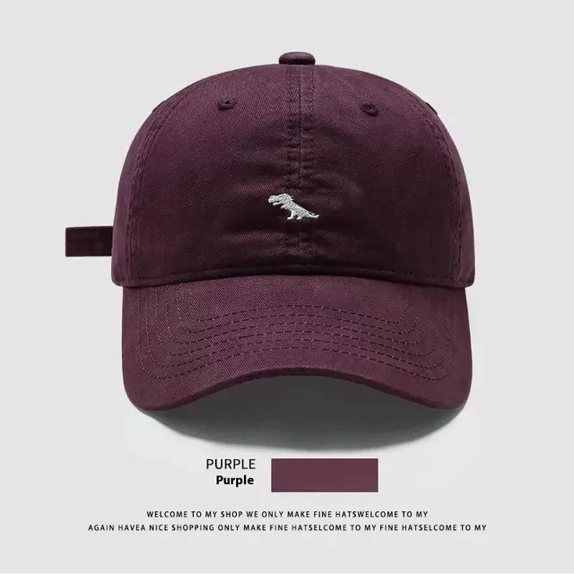 Hat Female Cute Cartoon Embroidery Baseball Cap Purple - Shop at LoveMi