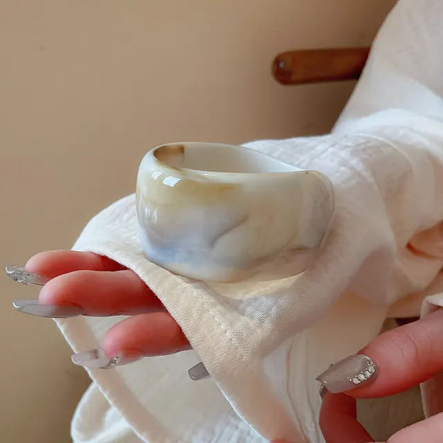 Irregular Blooming Wide Face Bracelet 5 Bracelet Off White - Shop at LoveMi