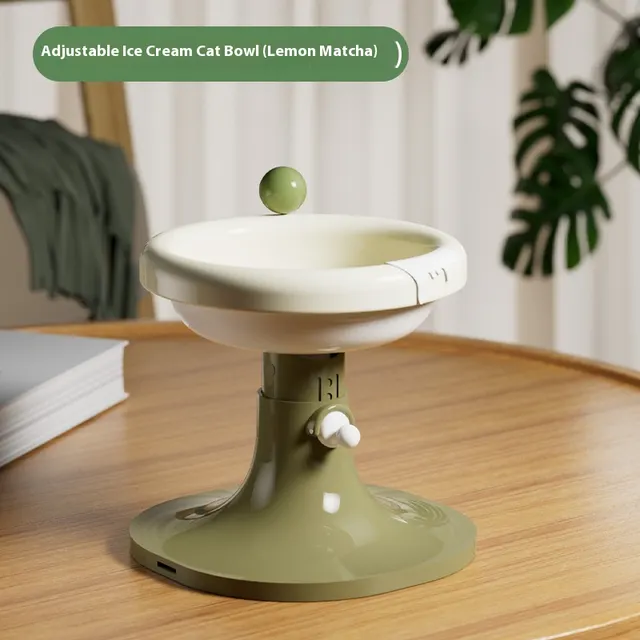 Lifting Ceramic Cat Feeding Bowl Pet Tableware Lemon Matcha - Shop at LoveMi
