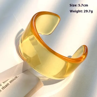 Resin Open Transparent Geometric Brown Bracelet For Women Broken Ring - Shop at LoveMi