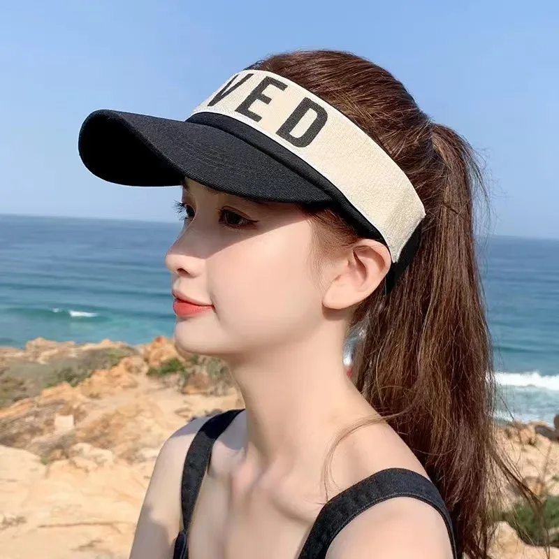 Sunlight Blocker For Summer Letter Without Top LOVED Korean Black - Shop at LoveMi
