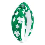 St Patrick's Holiday Clover Seersucker Knotted Hair Hoop - 2 Colors