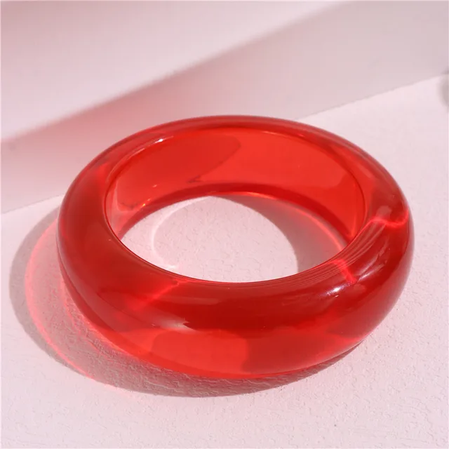 RETRO Geometric Round Blooming Transparent Bracelet Transparent Red - Shop at LoveMi