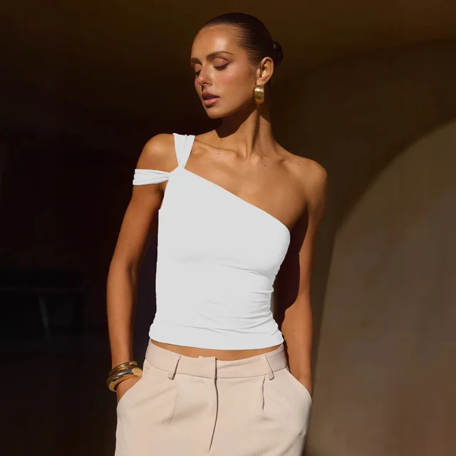 Fashion Women's Wear Irregular Design Tube Top White - Shop at LoveMi