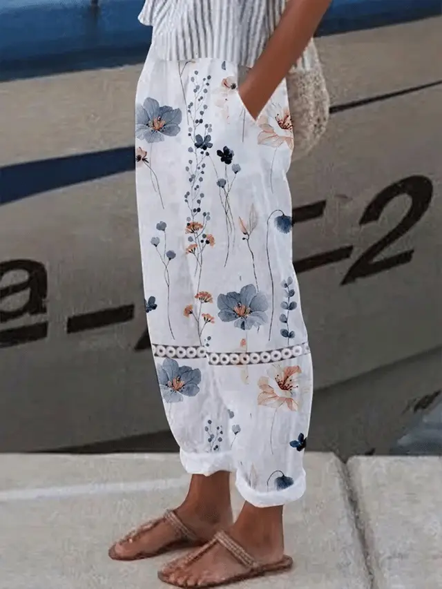 Women's Digital Printing Bubble Crepe Trousers Z Style - Shop at LoveMi