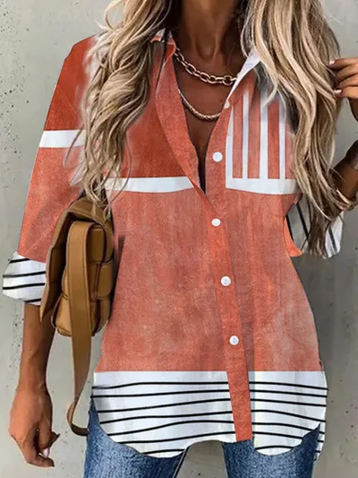 Women's 3D Digital Printing Fashion Long Sleeve Shirt L205 - Shop at LoveMi