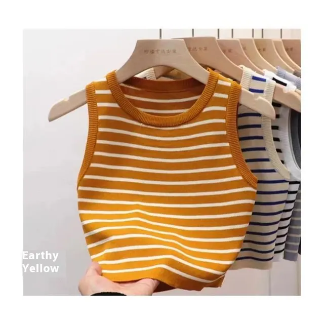 Striped Camisole Women's Summer Outerwear Yellow - Shop at LoveMi