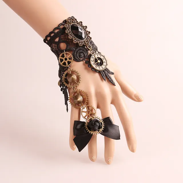 Retro Integrated Lace Clock Mechanical Gear Bracelet S321 Bracelet - Shop at LoveMi