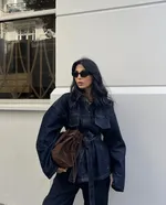 Dark Blue Denim Coat