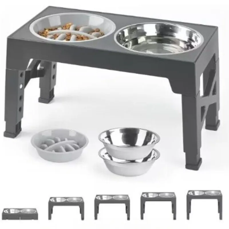 Pet Lifting Feeding Bowl Neck Protection Anti tumble Medium Large Dog Dedicated Gray - Shop at LoveMi