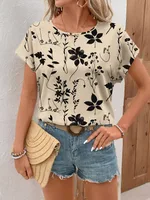 European And American Vintage Floral Collar Shirt - Floral