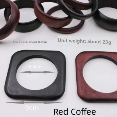 Square Bracelet Geometric Wooden Vintage Red Coffee - Shop at LoveMi
