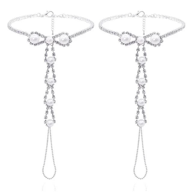 Rhinestone Super Light Beach Anklet Silver - Shop at LoveMi
