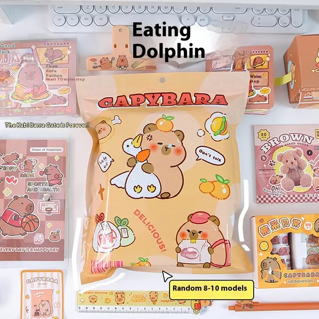 Cute Stationery Notebook Suit Blind Bag Cartoon Student Gift Takeaway Dolphin - Shop at LoveMi