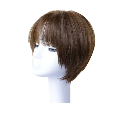 Wig Female All Real Hair Natural & Fluffy Short Straight Caramel Mocha - Shop at LoveMi