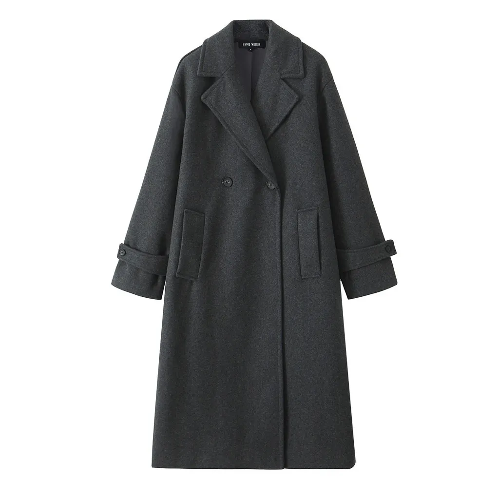 Fashion Simple Loose Soft Long-cut Coat - Dark Gray