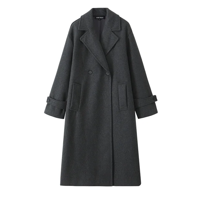 Fashion Simple Loose Soft Long cut Coat Dark Gray - Shop at LoveMi