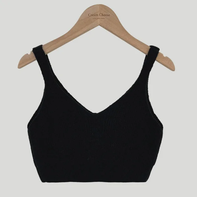 South Korea Chic Fall V neck Bandage Dress Knitted Sling Black - Shop at LoveMi