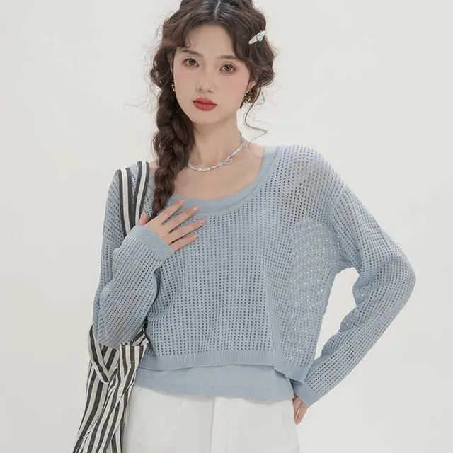 Spring Thin Suspenders Vest Two piece Set Top Route Blue - Shop at LoveMi