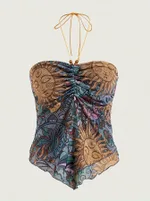 Women's Y2g Mesh SUNFLOWER Printed Irregular Vest Top - Multicolor