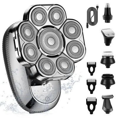 Men's Digital Display Net Multifunctional Electric Shaver Silver - Shop at LoveMi