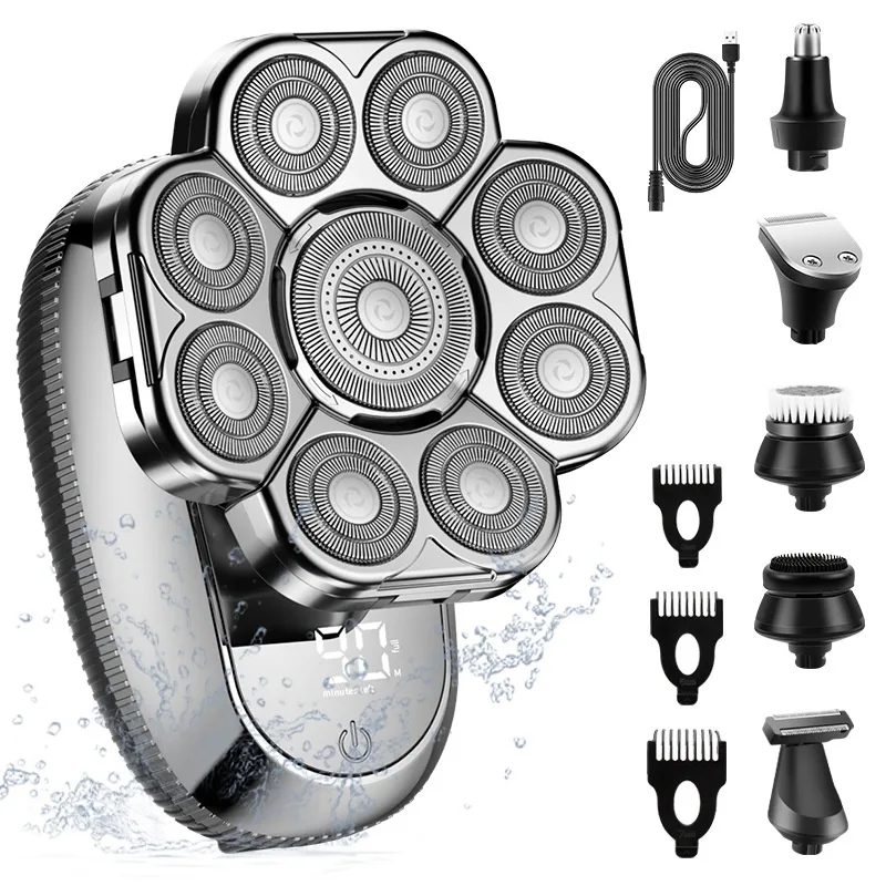 Men's Digital Display Net Multifunctional Electric Shaver Silver - Shop at LoveMi