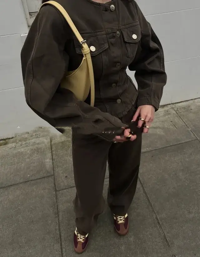 Single breasted Denim Suit Wide leg Pants Jeans - Shop at LoveMi