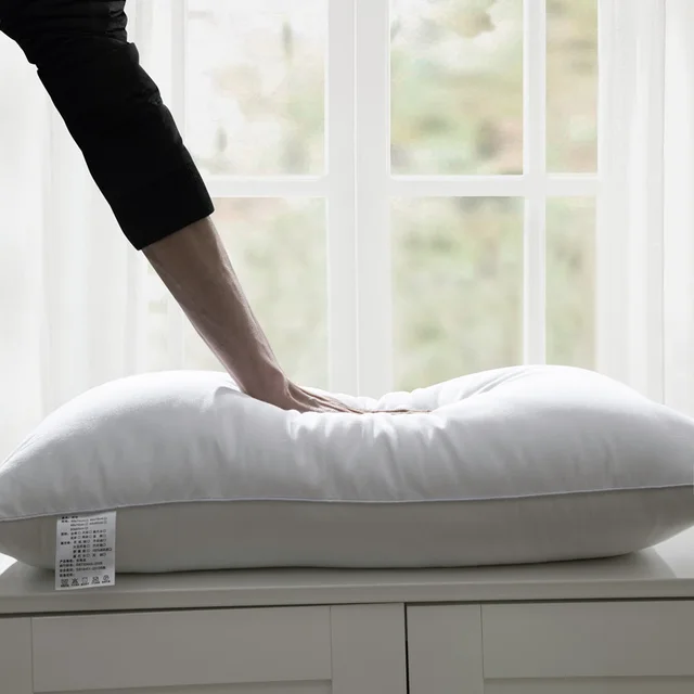 Cotton Brushed Feather Fabric Pillow Interior Not Easy To Collapse Pillow Brushed White Medium Pillow - Shop at LoveMi